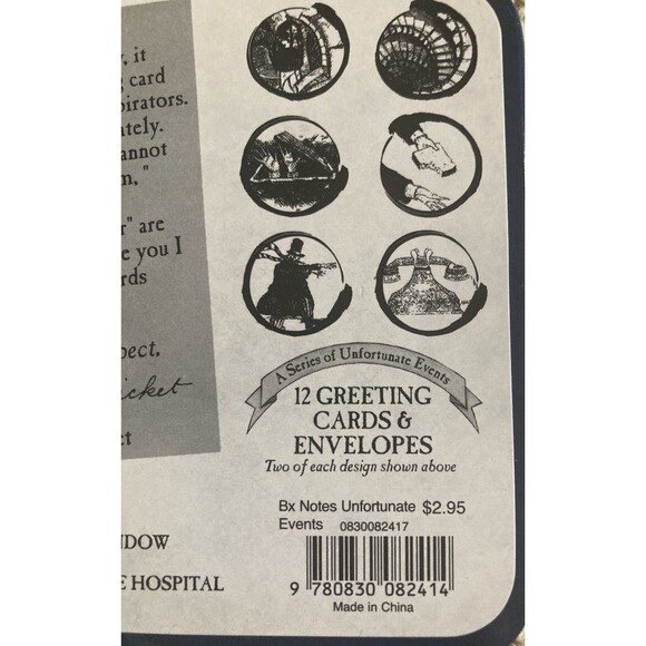 A Series of Unfortunate Events 12 Dismal Cards & Envelopes 2001 Sealed in Tin - Picture 7 of 12